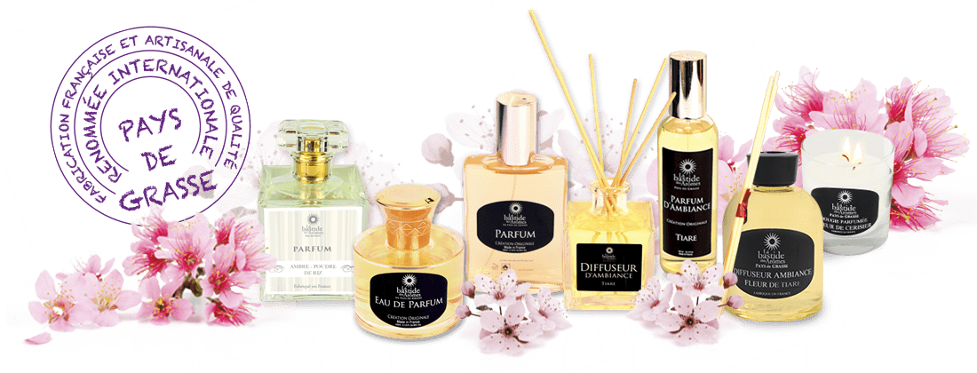 Fabricant de parfums, eaux de parfum parfums d'ambiance, eaux de toilette et de cologne, bougies parfumées...