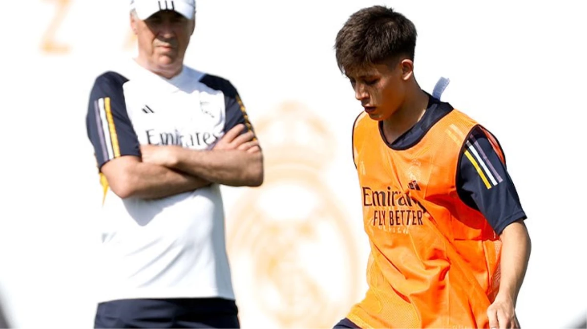 Real Madrid'de ilk antrenmanına çıkan Arda Güler, Ancelotti'nin gözüne girdi