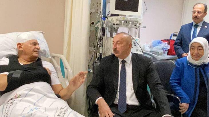 Aliyev'den Binali Yıldırım'a geçmiş olsun ziyareti! İlk görüntüler geldi