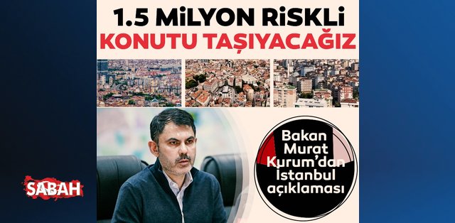 Bakan Kurum duyurdu: İstanbul'da riskli binalar belirlenen alanlara taşınacak