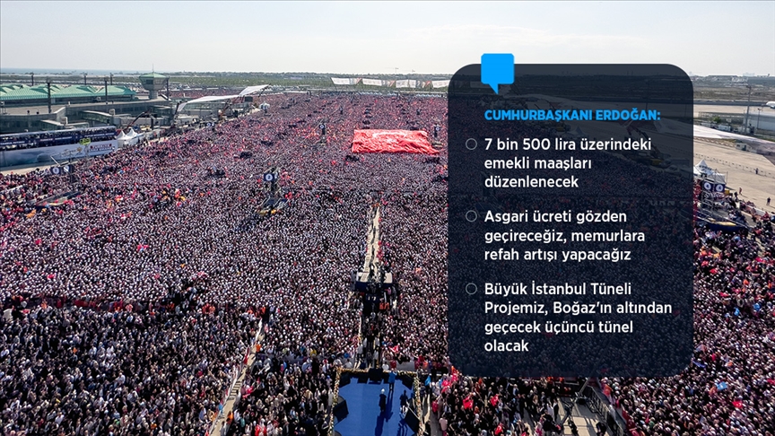 Cumhurbaşkanı Erdoğan, Büyük İstanbul Mitingi'ne 1 milyon 700 bin kişinin katıldığını açıkladı