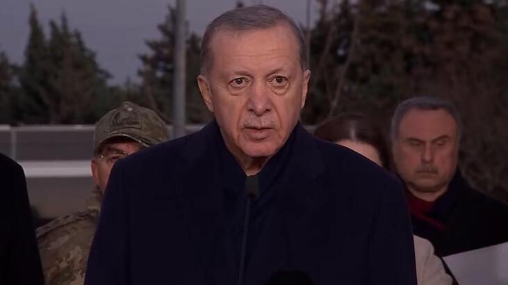 Erdoğan deprem bölgesinde: Hiçbir vatandaşımızı sahipsiz bırakmayacağız