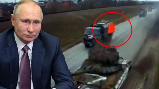 Kameralara takılan görüntü akıllarda soru işareti bıraktı! Sovyetler Birliği bayrakları Rus tanklarında