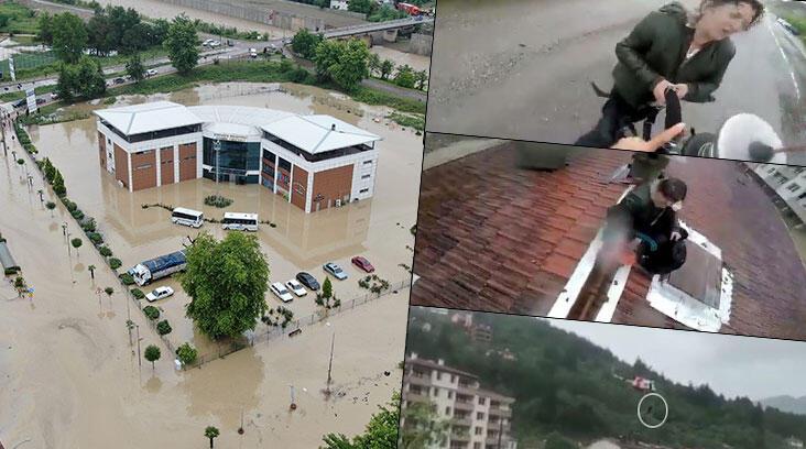 Karadeniz'de sel suları evleri sarıyor! En kritik saatler