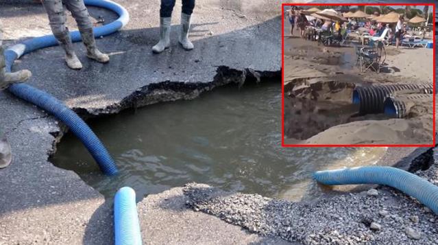 Kuşadası'nda büyük rezalet! Patlayan lağım denize girenlerin üzerine aktı