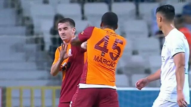 Marcao, kırmızı kart gördü! Takım arkadaşı Kerem Aktürkoğlu'na kafa ve yumruk attı