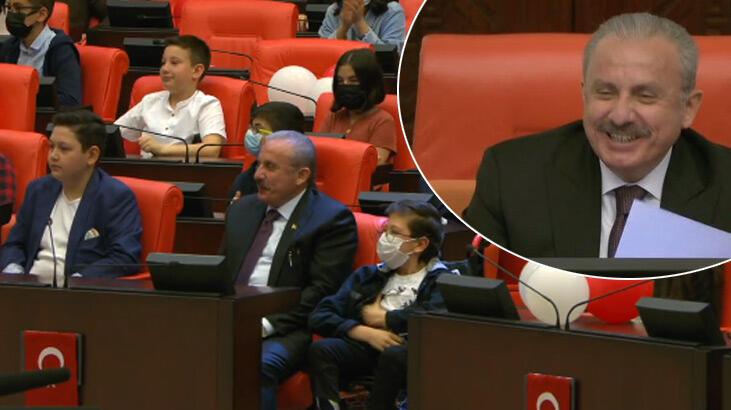 Meclis'teki çocuk oturumunda 'hayır' oyu çıktı, Şentop esprisiyle güldürdü