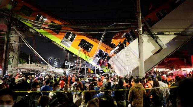 Meksika'da metro üst geçidi çöktü, tren raydan çıktı! Faciada 15 kişi öldü, 70 kişi yaralandı