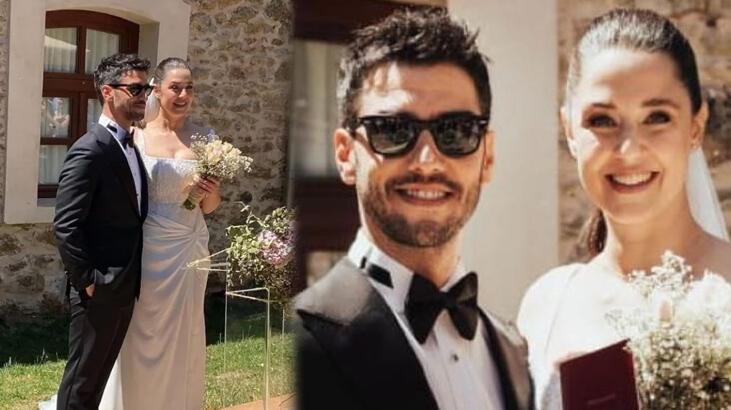 Melis Birkan ile Aras Aydın evlendi! Gelinliği dikkat çekti