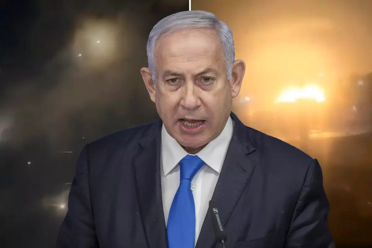 Netanyahu'dan bir ilk! Şehirdeki büyük yıkım böyle görüntülendi