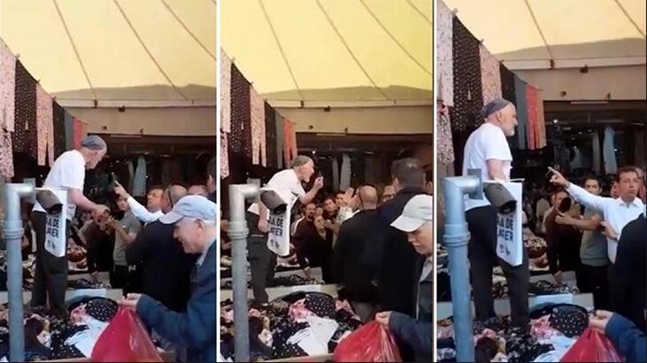 Pazarda esnaf ile İmamoğlu arasında  PKK' tartışması!