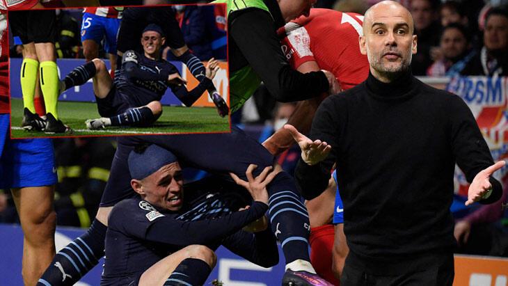 Şampiyonlar Ligi'nde Atletico Madrid-Manchester City maçında büyük olay! Saha karıştı