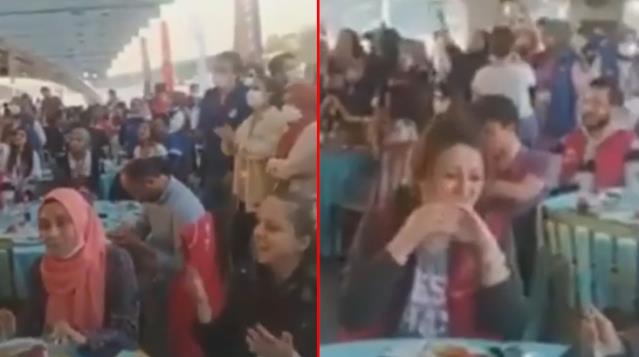 Sokağa çıkma kısıtlamasının olduğu cumartesi günü teknede müzikli etkinlik düzenlendi, sosyal medyada büyük ses getirdi