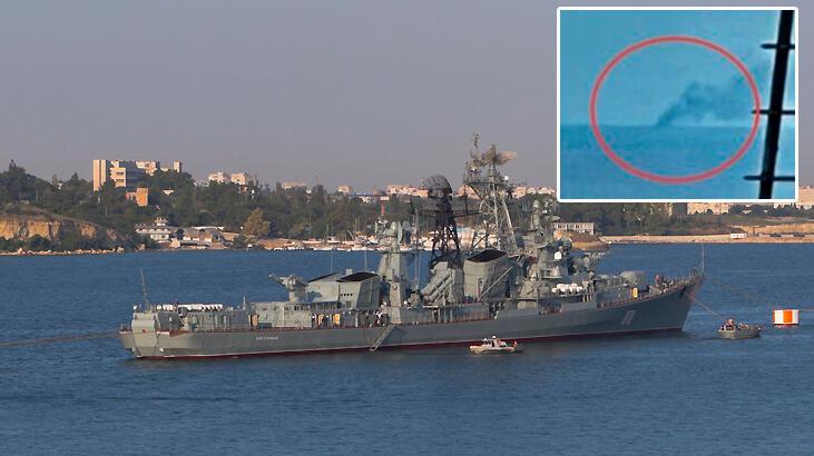 Son dakika... 'Bir Rus savaş gemisi daha vuruldu!' Amiral Makarov alev alev