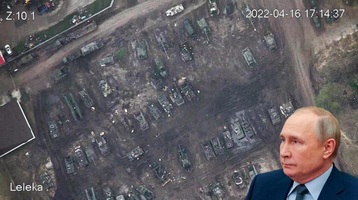  Dünya ilk kez gördü! Putin'in tank mezarlığı