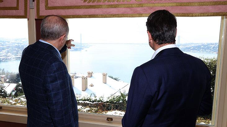 Son dakika! Erdoğan, Miçotakis ile görüşüyor! Vahdettin Köşkü'nden ilk kareler