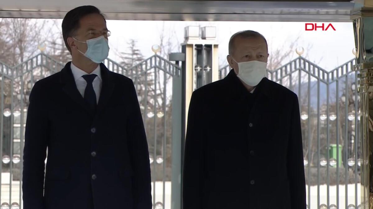 Hollanda Başbakanı Ankara'da! Cumhurbaşkanı Erdoğan resmi törenle karşıladı