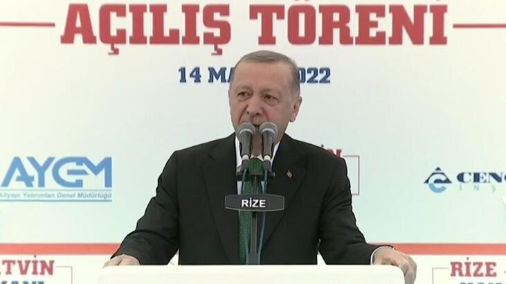 Rize-Artvin Havalimanı açılışında tarihi anlar! Erdoğan'dan önemli açıklamalar
