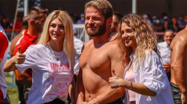 Tarihi Elmalı Yağlı Güreşleri'nde İsmail Balaban'ı survivor yarışmacıları yalnız bırakmadı