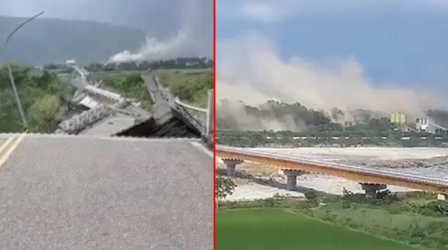 Tayvan'da 6.8 büyüklüğündeki deprem sonrası binalar ve yollar çöktü, vagonlar raydan çıktı